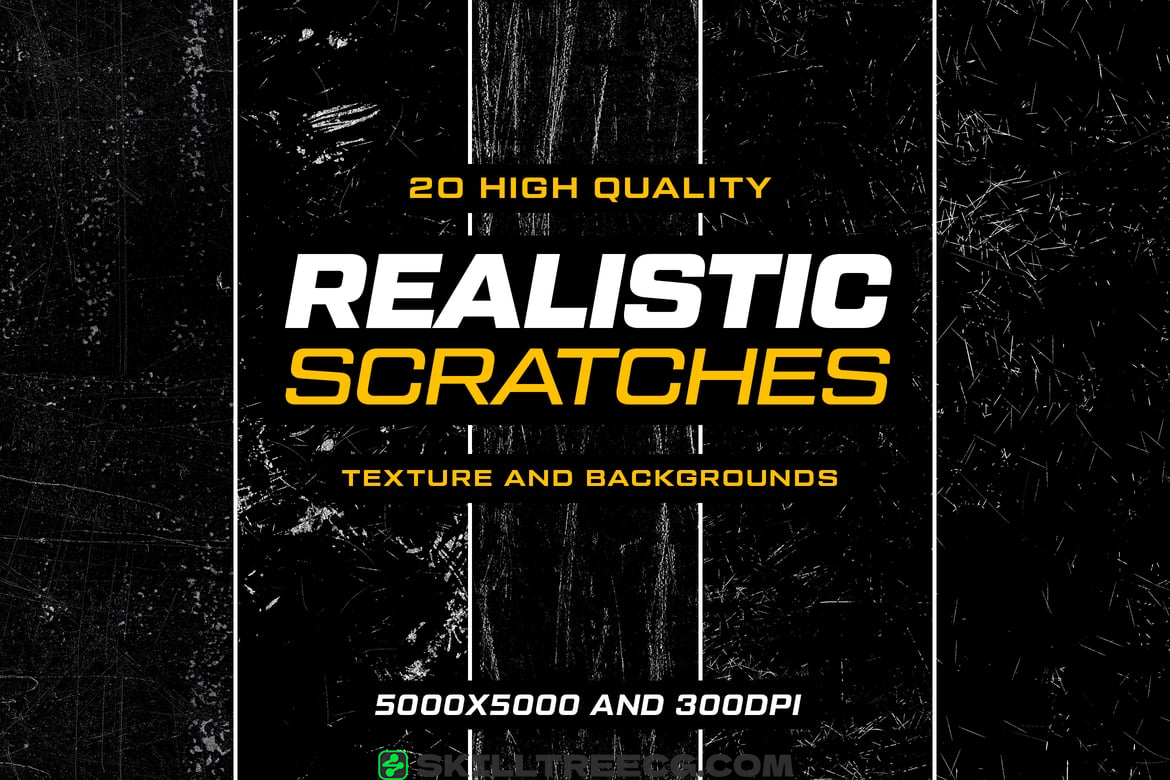 20 Realistic Scratch Texture and Overlays（781049）-技能树